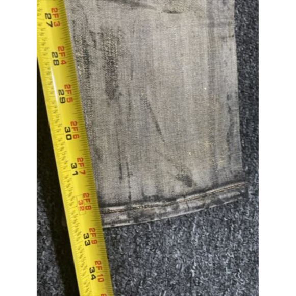 David Khan Women Jeans 31x33 Radioactive Brenda Skinny Ankle Denim Metallic Gold - Picture 8 of 8